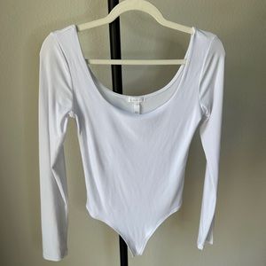 Leith White Long Sleeve Body Suit